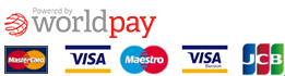 Payments by World Pay - Visa, Maestro, Mastercard, American Express, PayPal