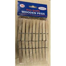 Wooden spring clothes pegs (36)