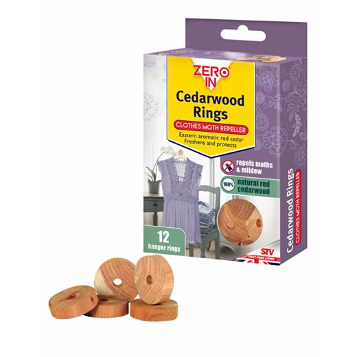 Zero In Cedarwood Clothes Moth Repeller Rings Pack 12