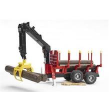FORESTRY TRAILER W/LOADING CRANE AND TRUNKS 1:16
