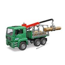 MAN TRUCK WITH CRANE AND LOGS