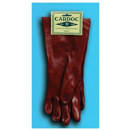 PAIR NO 19 MEDIUM 14&quot; PVC GAUNTLET GLOVES
