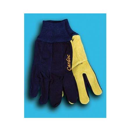 PAIR GL013 10W LADIES SUEDE LEATHER PALM COTTON BLACK GLOVES