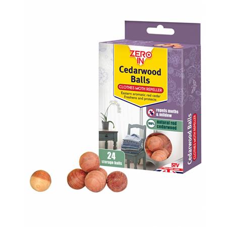 Pack 24 Cedarwood Clothes Moth Repeller Balls