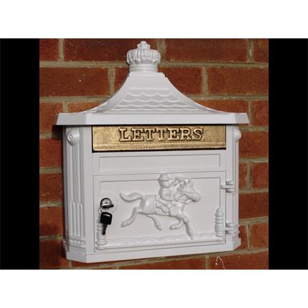 ALUMINIUM WALL POST BOX WHITE  LETTER BOX