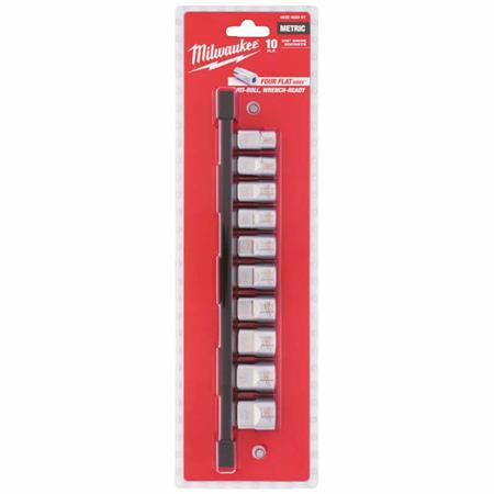 MILWAUKEE SOCKET METRIC SET 10PCE 3/8&quot; METRIC DRIVE CHROME