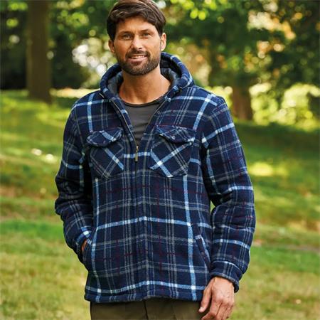 DUMFRIES HOODED FLEECE BLUE/GREY