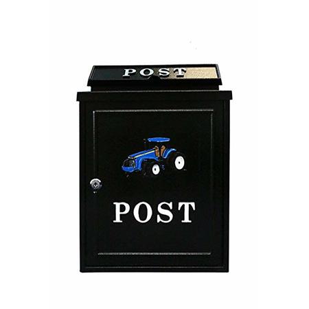 BLUE TRACTOR POSTBOX
