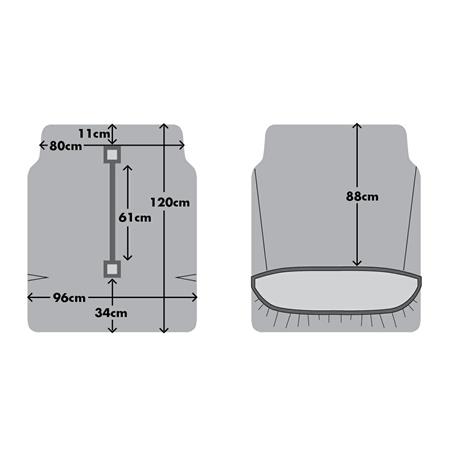 TRANSIT 2 SEAT COVER BLACK