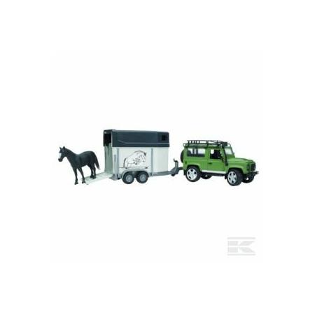 BRUDER LAND ROVER  DEF W. HORSE BOX