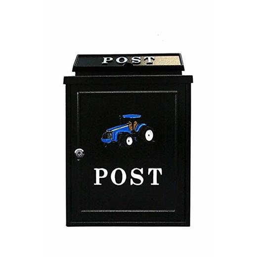 BLUE TRACTOR POSTBOX