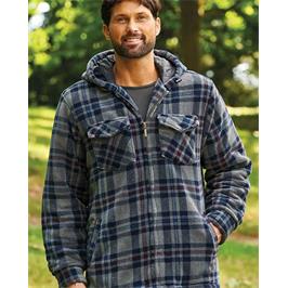 DUMFRIES HOODED FLEECE JACKET GREY/BLUE