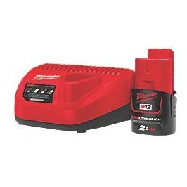 MILWAUKEE M12NRG-201 RAPID FAST CHARGER &amp; 12V 2.0AH B