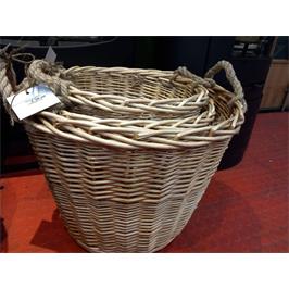 NATURAL ROUND ROPE HANDLES BASKET
