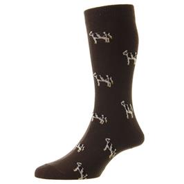 6-11 COW SOCKS DARK BROWN