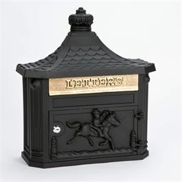 wall mounted post box black cast aluminium