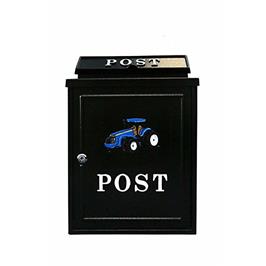BLUE TRACTOR POSTBOX
