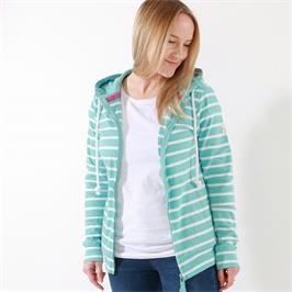 STRIPED ZIP THRU SWEATSHIRT SOFT TURQUOISE