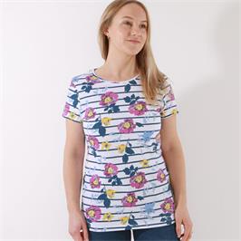 SHORT SLEEVE PRINTED BRETON TOP FULL BLOOM