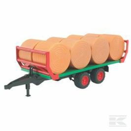 BRUDER ROUNDABLE TRAILER WITH 8 BALES