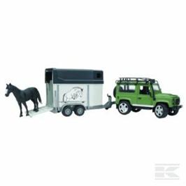 BRUDER LAND ROVER  DEF W. HORSE BOX