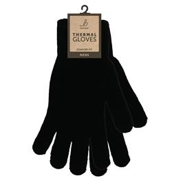 MENS THERMAL KNITTED BLACK GLOVES