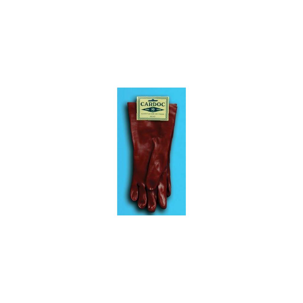 PAIR NO 19 MEDIUM 14&quot; PVC GAUNTLET GLOVES
