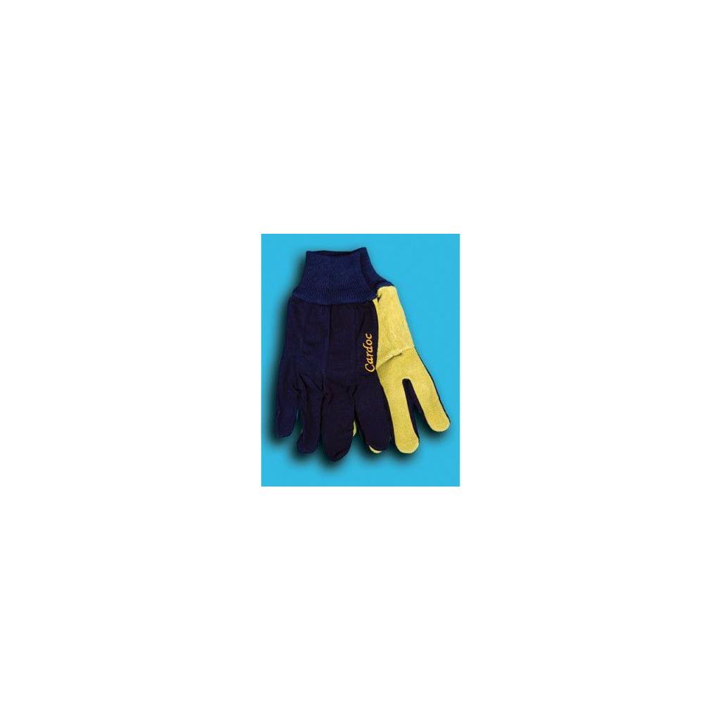 PAIR GL013 10W LADIES SUEDE LEATHER PALM COTTON BLACK GLOVES