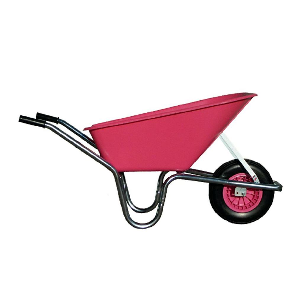 110LTR PINK PLASTIC PUNCTURE PROOF WHEELBARROW