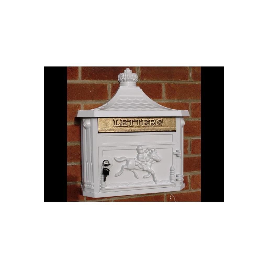 ALUMINIUM WALL POST BOX WHITE  LETTER BOX