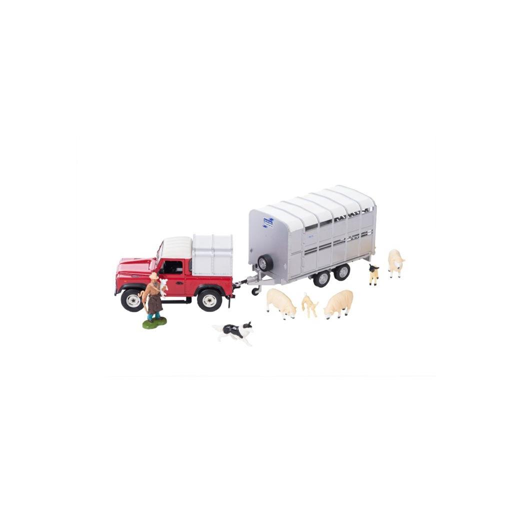 BRITAINS LAND ROVER SHEEP FARMER SET