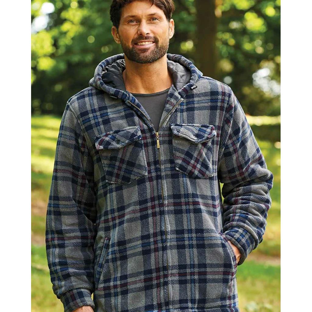 DUMFRIES HOODED FLEECE JACKET GREY/BLUE