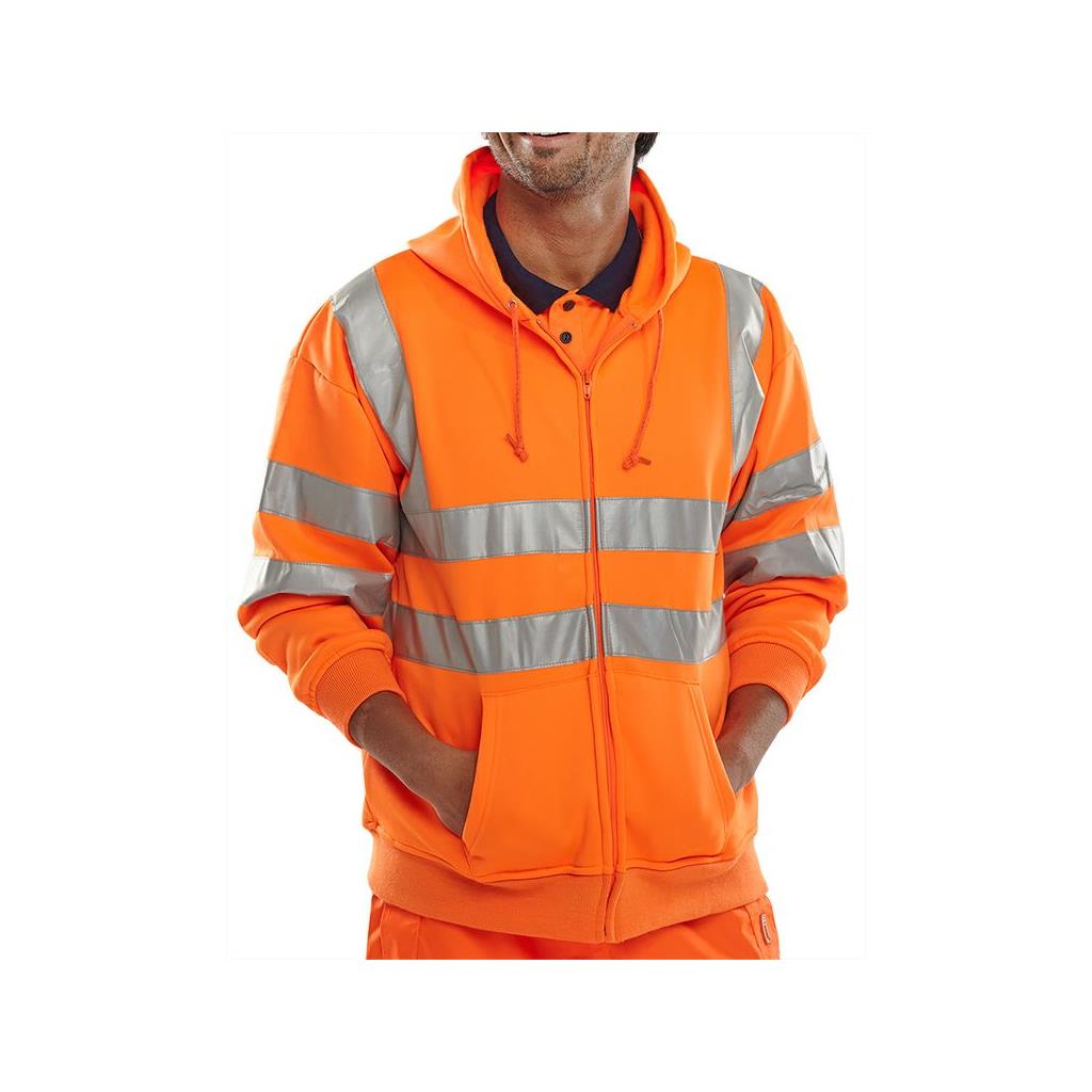 HOODED FULLY ZIPPED SWEATSHIRT ORANGE