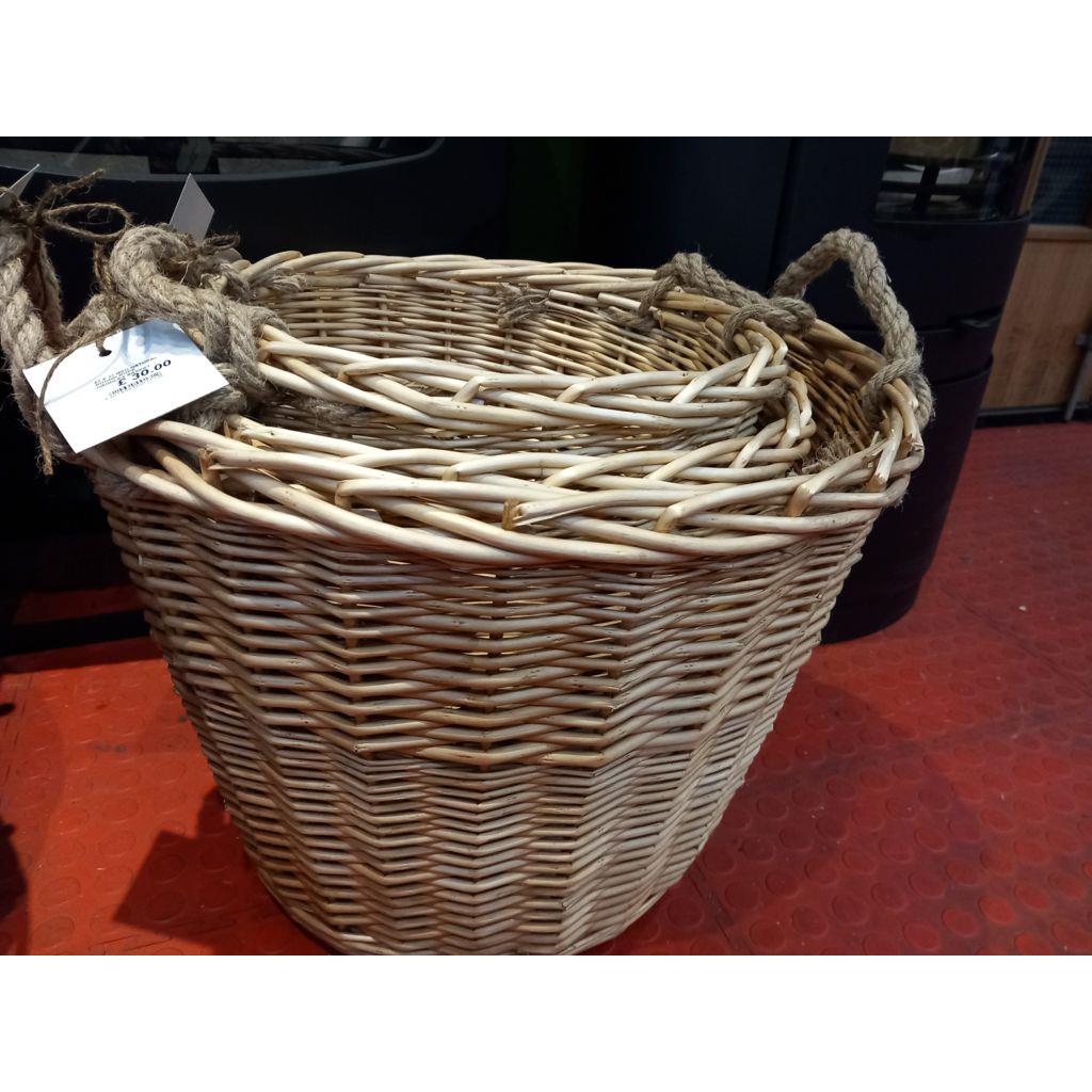 NATURAL ROUND ROPE HANDLES BASKET