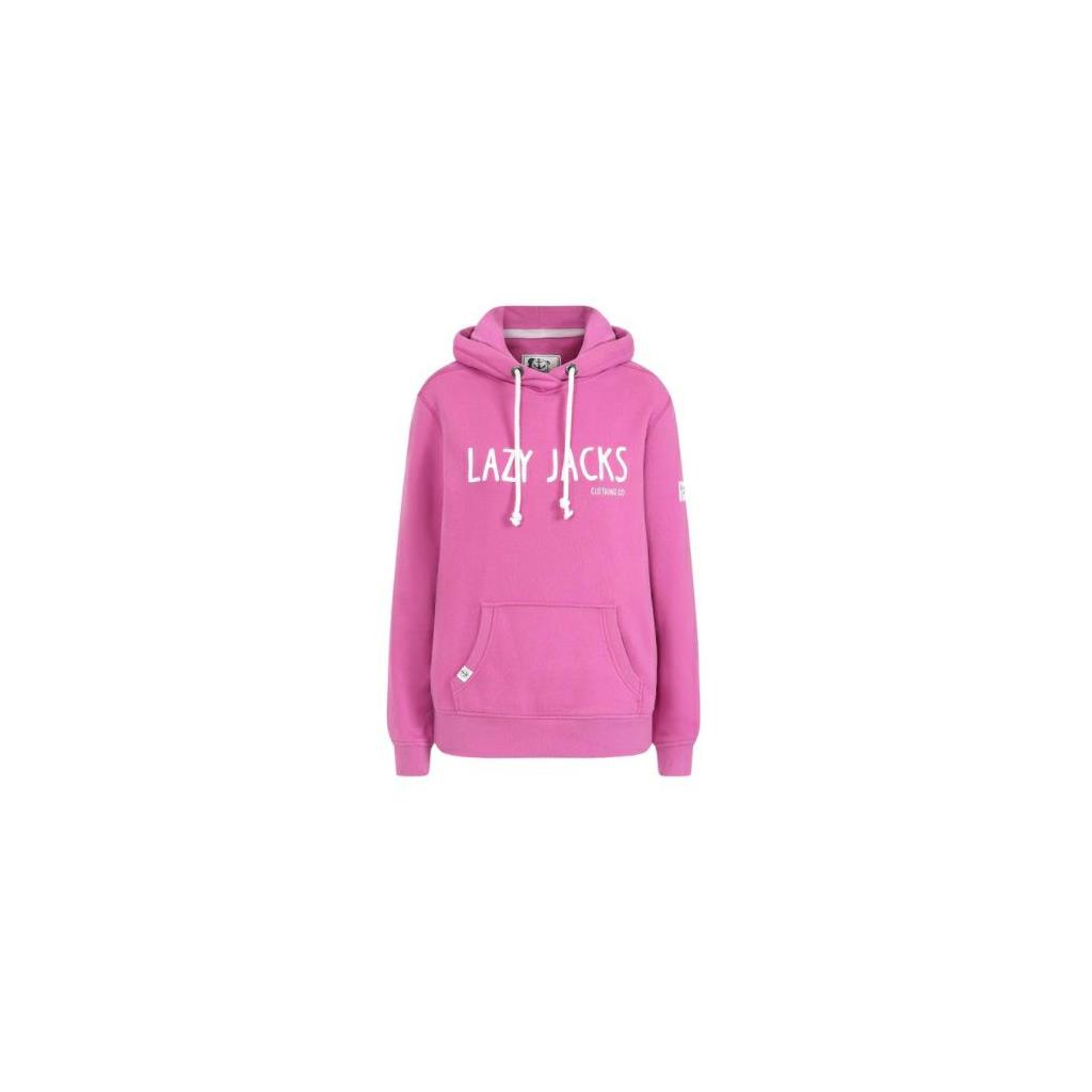 LAZY JACKS PRINTED HOODED SWEATSHIRT RASPBERRY