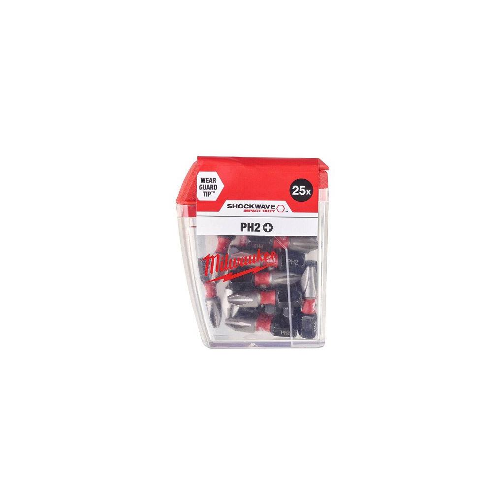 MILWAUKEE SHOCKWAVE Impact Duty Bits PZ2 25mm (Pack 25)