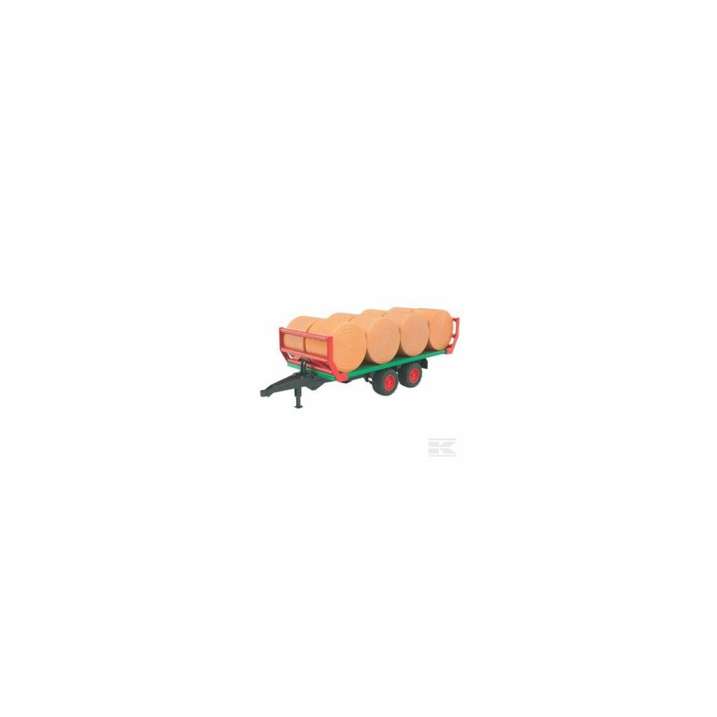 BRUDER ROUNDABLE TRAILER WITH 8 BALES