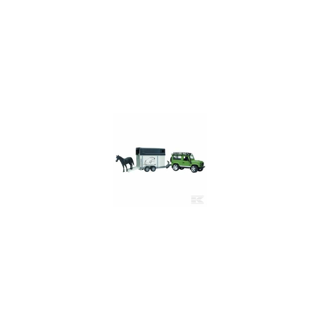 BRUDER LAND ROVER  DEF W. HORSE BOX