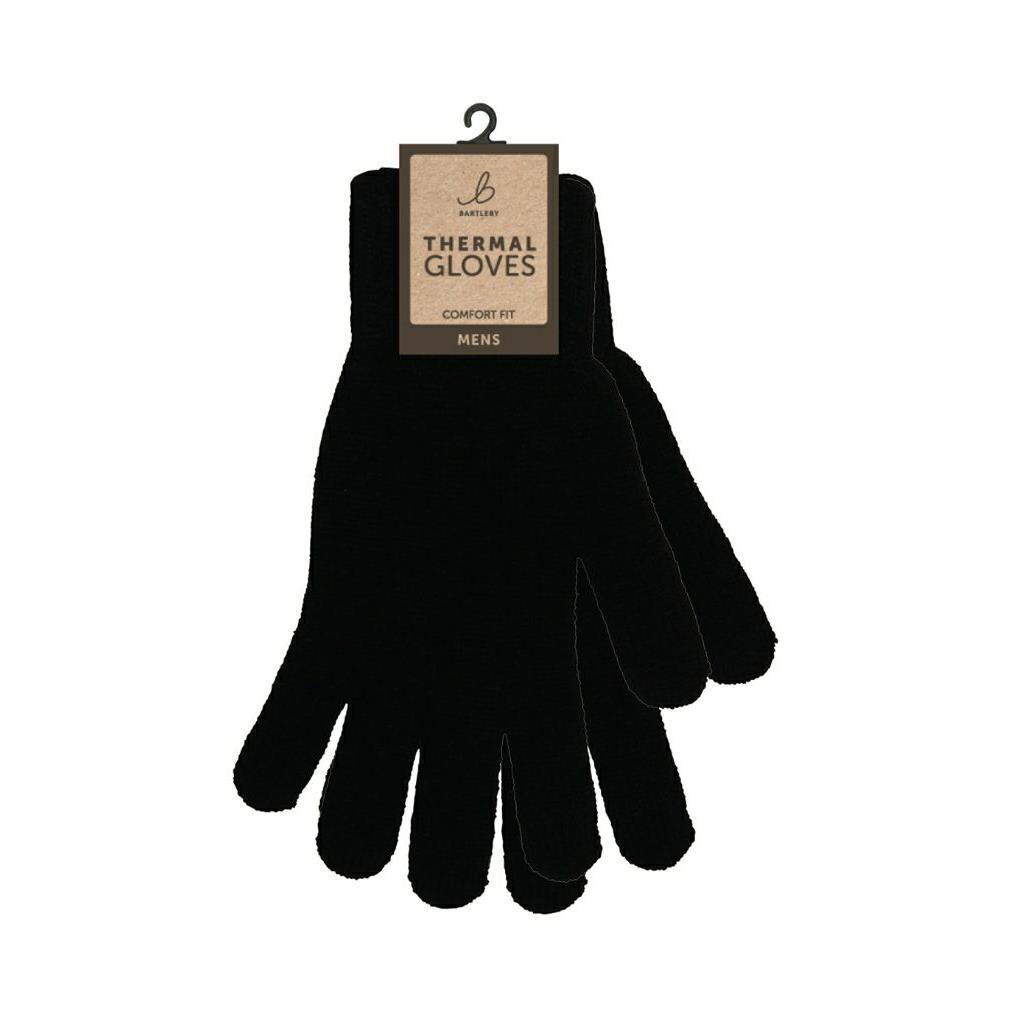 MENS THERMAL KNITTED BLACK GLOVES