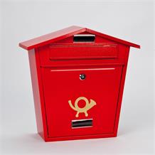 red metal post box