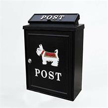 Aluminium post box with scotty dog design