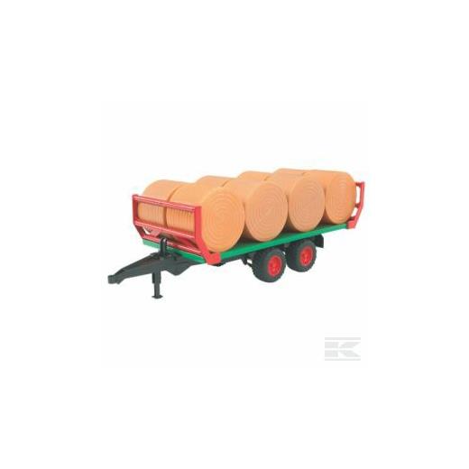 BRUDER ROUNDABLE TRAILER WITH 8 BALES